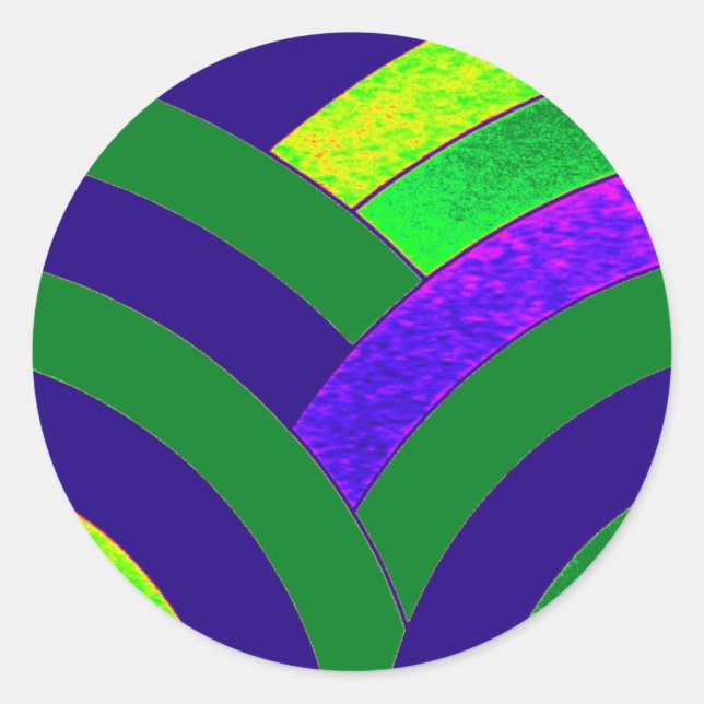 chic modern stylish chevrons classic round sticker (Front)