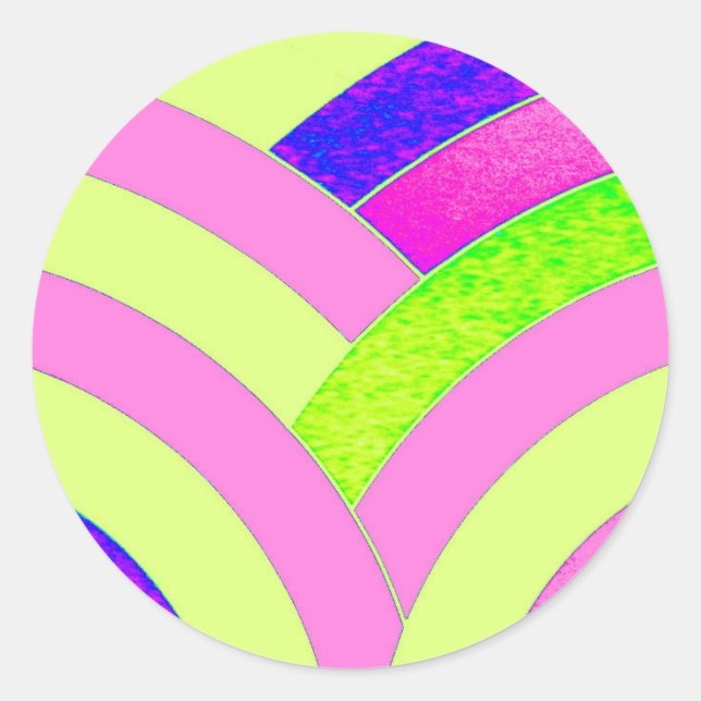 chic modern stylish chevrons classic round sticker (Front)