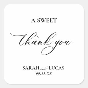 Chic  Modern Stylish Elegant  Wedding  Square Sticker