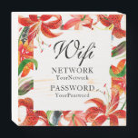 Chic Modern Tiger Lily Floral Wifi Password Wooden Box Sign<br><div class="desc">This modern design features a watercolor watering can with pretty pink and white flowers. Personalised with your Wifi password details by editing the text in the text box provided. #wifi #internet #modern #floral #botanical #garden #gardening #restaurant #coffeeshop #restaurantsigns #gardenshop #cafe #signs #decor #shopdecor #homedecor #officedecor</div>