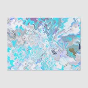 Chic Modern Turquoise & Blue Abstract Design Tissue Paper