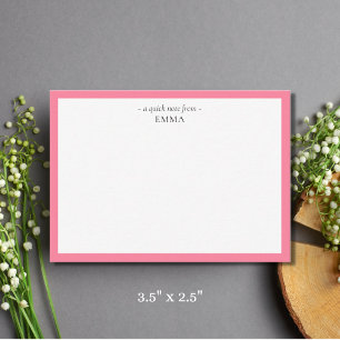 Chic Modern Watermelon Pink Correspondence    Card