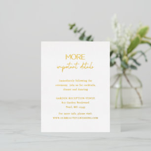 Chic Modern Wedding Foil Enclosure Card