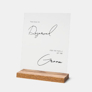 Chic modern wedding reserved acrylic  sign