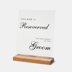Chic Modern Wedding Reserved Sign