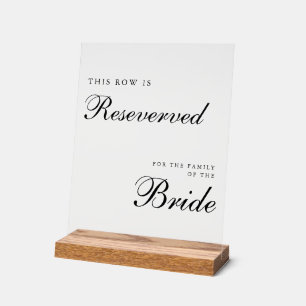 Chic Modern Wedding Reserved Sign