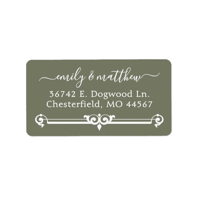 Chic Modern Wedding Return Address Labels (Front)