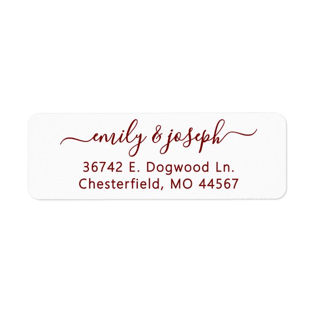 Chic Modern Wedding Return Address Labels (Front)