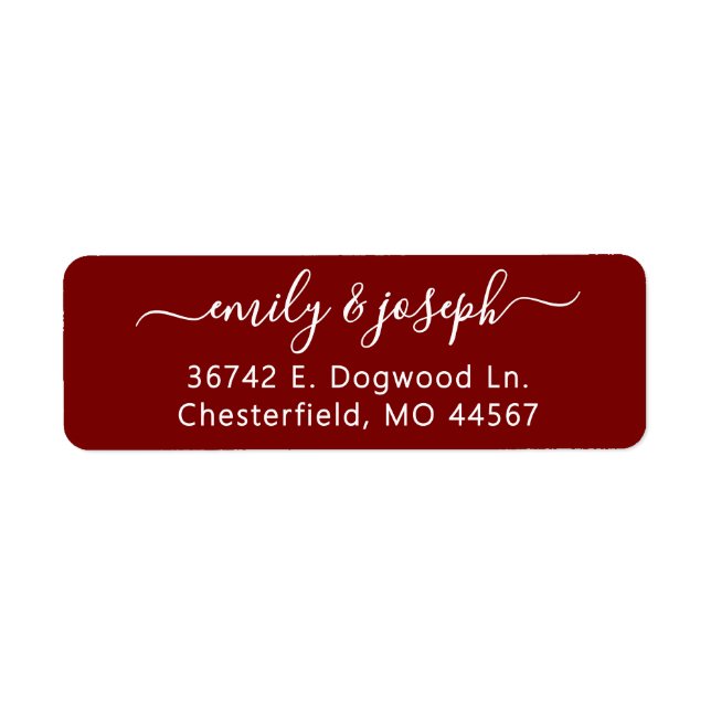 Chic Modern Wedding Return Address Labels (Front)