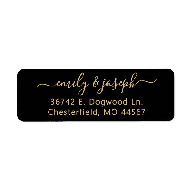 Chic Modern Wedding Return Address Labels (Front)