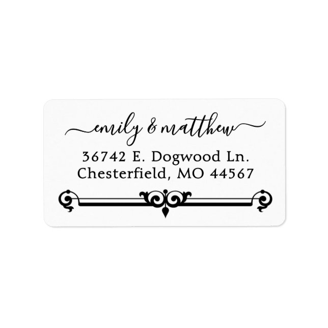 Chic Modern Wedding Return Address Labels (Front)