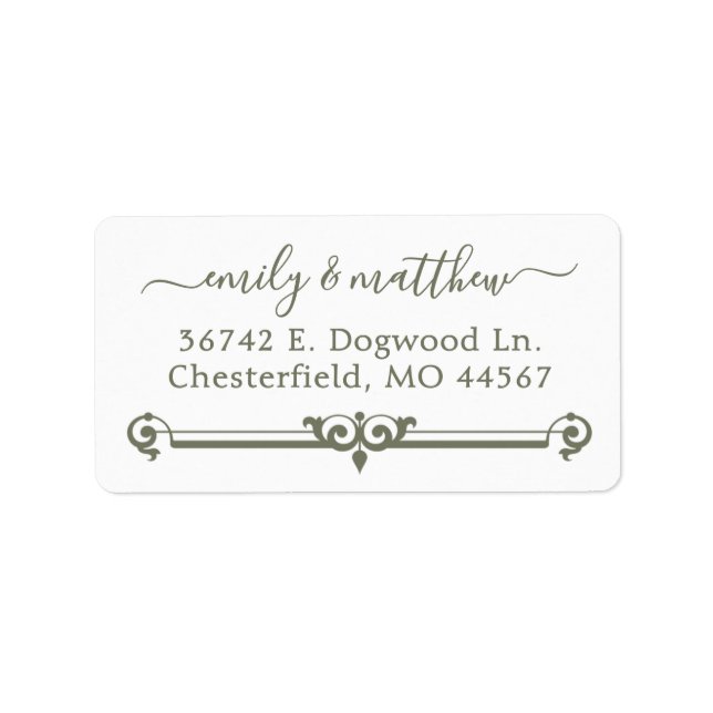 Chic Modern Wedding Return Address Labels (Front)