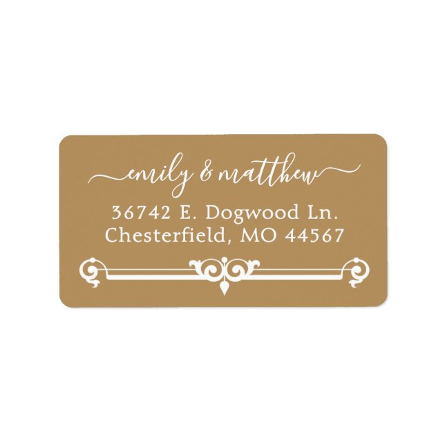 Chic Modern Wedding Return Address Labels (Front)