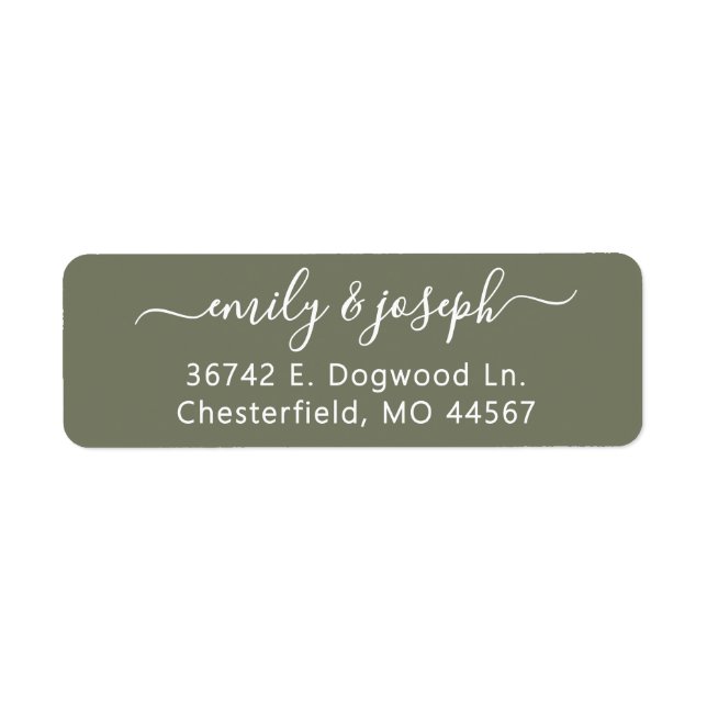 Chic Modern Wedding Return Address Labels (Front)