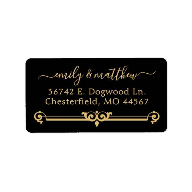 Chic Modern Wedding Return Address Labels (Front)
