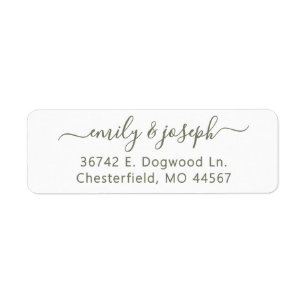 Chic Modern Wedding Return Address Labels