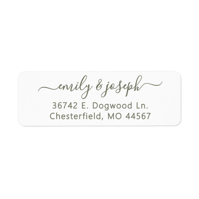 Chic Modern Wedding Return Address Labels (Front)