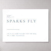 Chic + Modern Wedding Sparkler Exit Sign | Blue