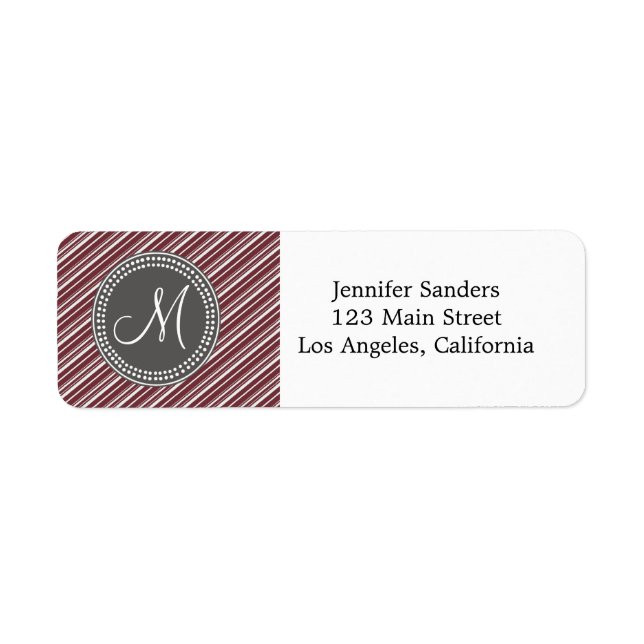 CHIC MODERN WINE STRIPES AND MONOGRAM (Front)