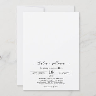 Chic Modern with Photo Wedding Invitation