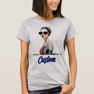 Chic modern woman, geometric elegance T-Shirt