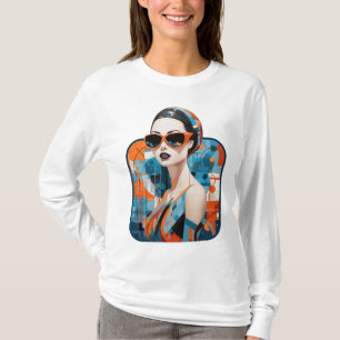 Chic modern woman, geometric elegance T-Shirt