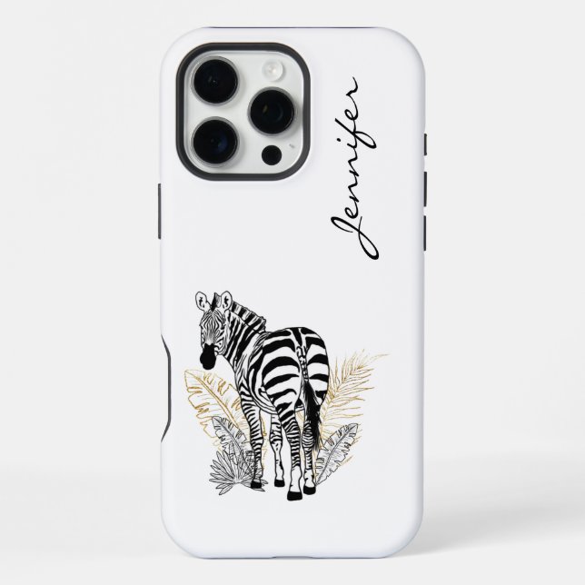 Chic Modern Zebra iPhone  Case (Back)