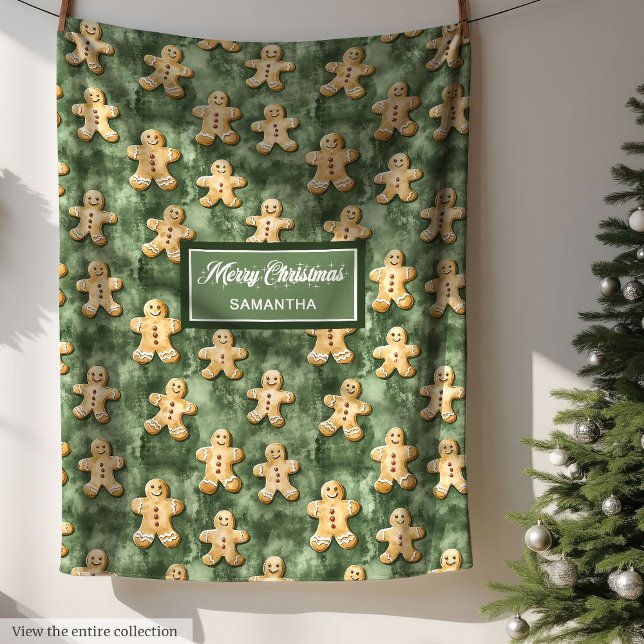 Chic Monochromatic Sage Pastel Green Christmas  Fleece Blanket (Chic Monochromatic Sage Pastel Green Christmas Fleece Blanket)