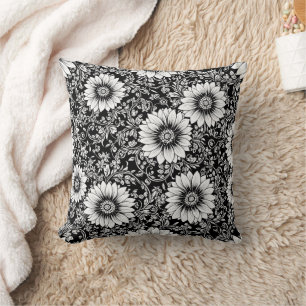 Chic Monochrome Floral Luxury Pattern (5) Cushion