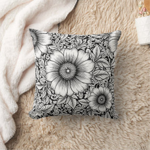 Chic Monochrome Floral Luxury Pattern (7) Cushion