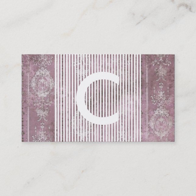 chic monogram appointment reminder card (Front)