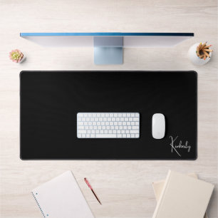 Chic Monogram Black Desk Mat