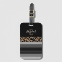 Chic Monogram black Leopard Animal Print