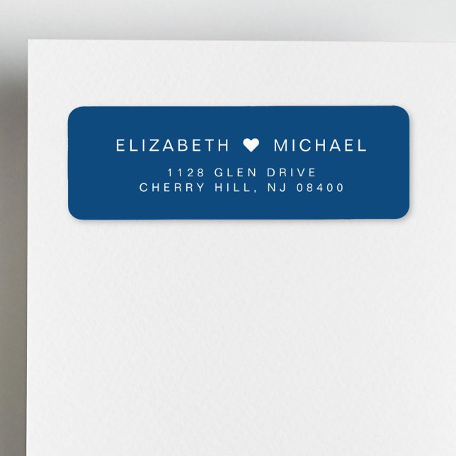 Chic Monogram Blue Wedding Return Address (Creator Uploaded)