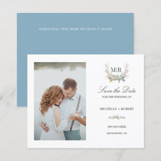 Chic Monogram Crest Photo Wedding SAVE THE DATE
