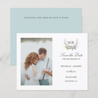 Chic Monogram Crest Photo Wedding SAVE THE DATE