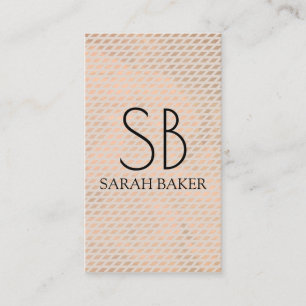 Chic Monogram Cross Hatch Business Card
