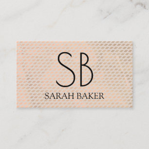 Chic Monogram Cross Hatch Business Card