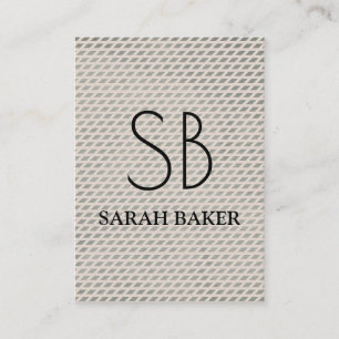 Chic Monogram Cross Hatch Business Card