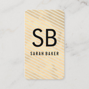 Chic Monogram Cross Hatch Business Card