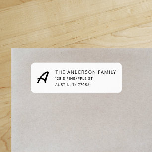 Chic Monogram + Custom Family Name Return Address