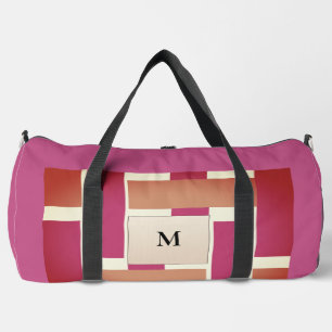 Chic Monogram Feminine Stripe Pattern Duffle Bag