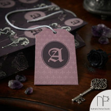 Chic Monogram Fleur-de-Lis Mauve Gift Tags