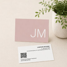 Chic Monogram Initials Professional Pink QR