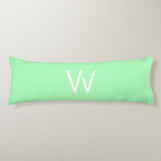 Chic Monogram Mint Green Body Cushion (Front)