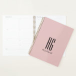 Chic Monogram Name Modern Dusty Blush Pink Planner<br><div class="desc">Chic Monogram Initial Name Modern Dusty Blush Pink Planner designed by Life on Memory Lane. Gorgeous design with two initial monogram and scripty name text. Personalise with your monogram initials and name. We invite you to visit our Zazzle store, Life on Memory Lane, our store for matching products, gifts, wrapping,...</div>