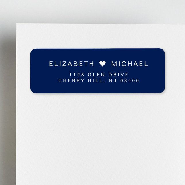 Chic Monogram Navy Blue Wedding Return Address (Creator Uploaded)