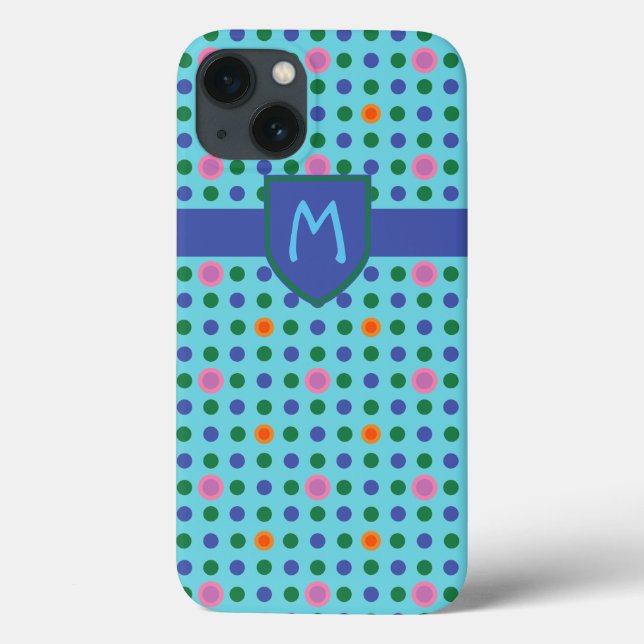 Chic Monogram Polka Dots Custom iPad Case (Back)