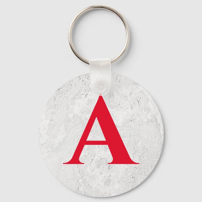 Chic monogram professional plain add name initial key ring (Front)