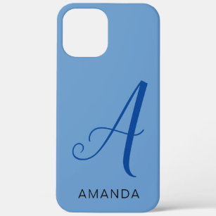 Chic monogram professional plain ADD YOUR NAME iPhone 12 Pro Max Case